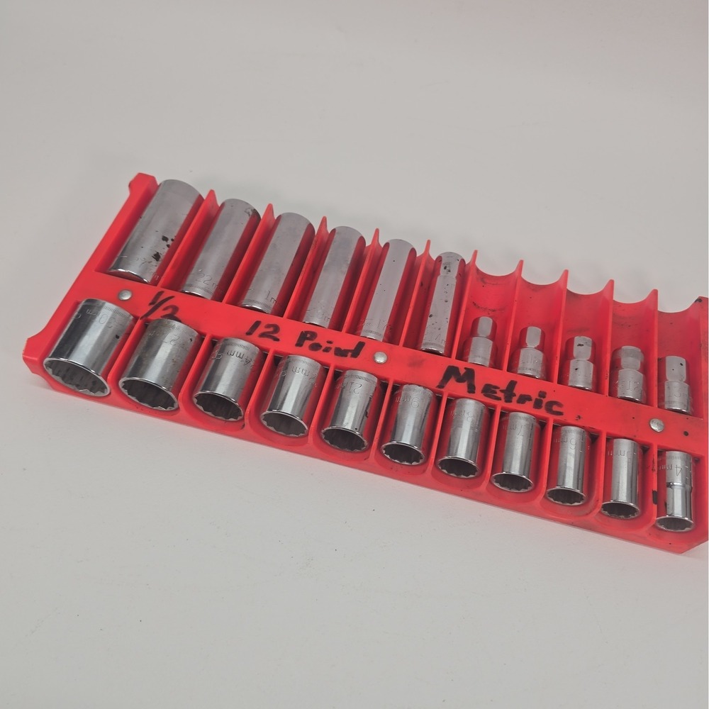Craftsman 22-piece 1/2 Drive 12pt One 6pt Shallow/Deep Metric Socket Set USA